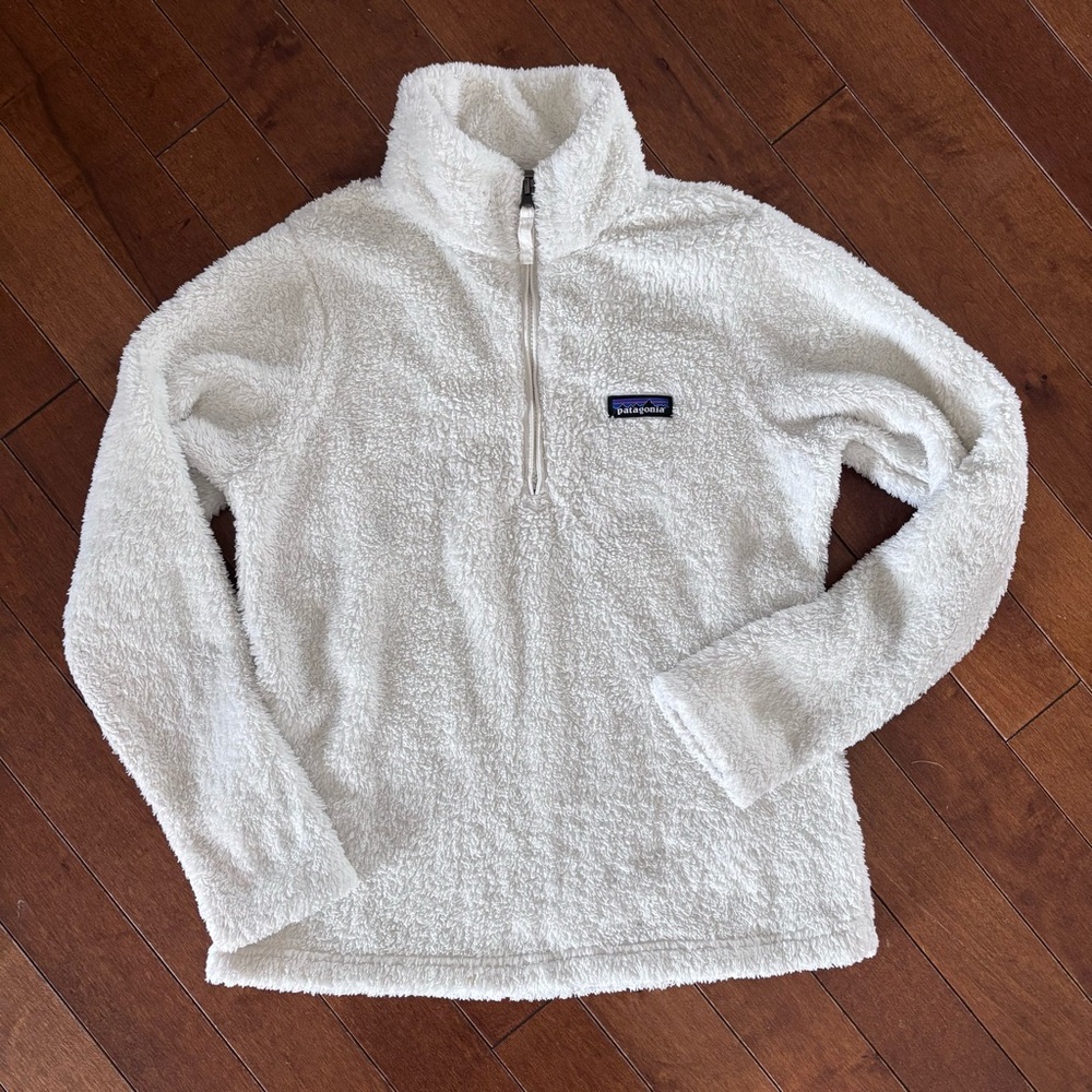 Patagonia White Sherpa Quarter-Zip Pullover